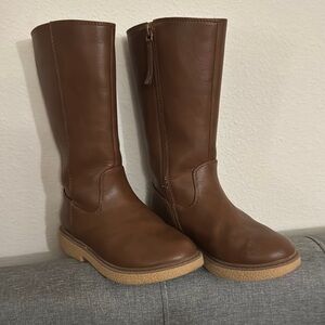 Brown Leather Knee-High Boots